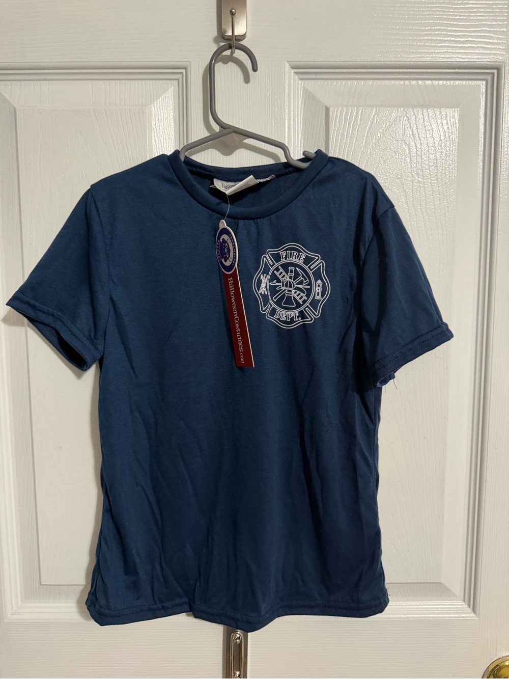 Kids 4T/5T Navy Blue Firefighter Costume Tee - Classic Badge Design NWT